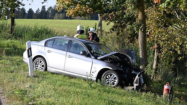 Das Auto kam von der Stra&szlig;e ab und prallte gegen einen Baum.