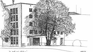Stadtzeichnung als Portrait eines wertvollen Hausbaumes.