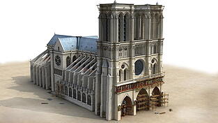 Eine digitale Rekonstruktion von Notre-Dame. Eine digitale Rekonstruktion von Notre-Dame.