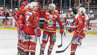 Riesenjubel bei den Eisb&auml;ren Regensburg: Mit dem 6:2-Sieg im sechsten Spiel der Halbfinalserie gegen Crimmitschau erreichten die Oberpf&auml;lzer zum ersten Mal in ihrer Geschichte das Zweitliga-Finale (hier ein Archivbild aus Spiel 3).
