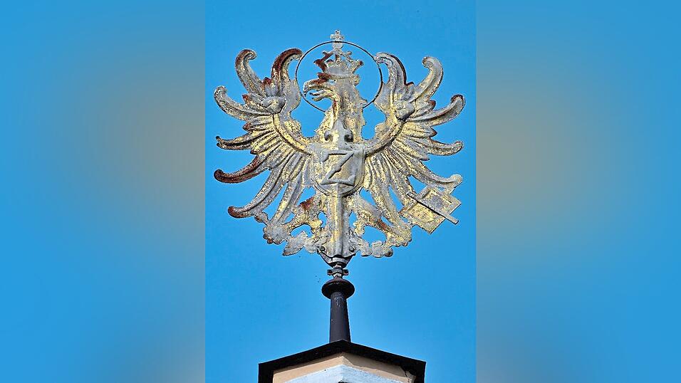 Der Adler als Buchdruckerzeichen auf dem Dach, Altstadt 89.