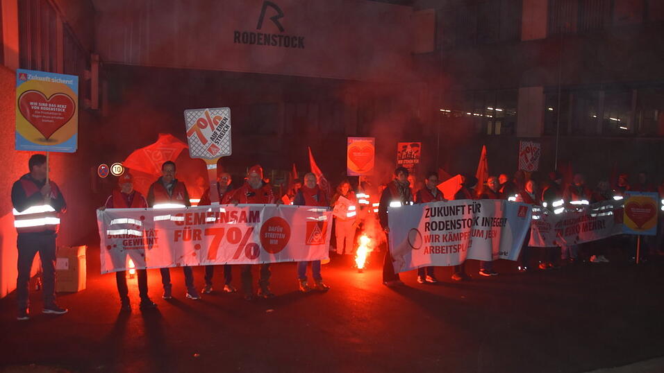 Auch bei der Firma Rodenstock war man dem Streikaufruf gefolgt.&nbsp;