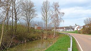 Das bestehende R&uuml;ckhaltebecken vor P&ouml;benhausen aus Richtung Mainburg kommend, ist viel zu klein dimensioniert, um die bei einem Unwetter binnen kurzer Zeit anfallenden Regenwassermengen aufzufangen.