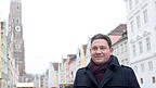 Thomas Haslinger an seinem Landshuter Lieblingsort: der Landshuter Altstadt.