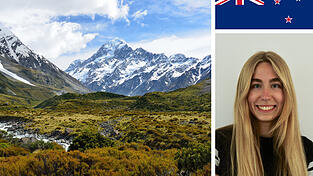 Die Studentin wäre gerne länger in Neuseeland geblieben. Die Studentin wäre gerne länger in Neuseeland geblieben.