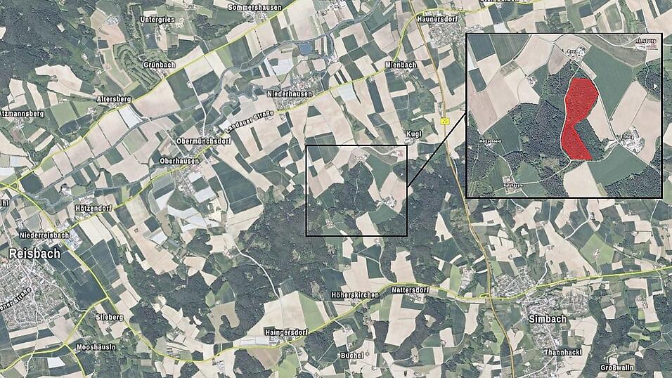 Die Bohr-Kampagne der Firma Clariant fand in einem Wald s&uuml;dlich von Niederhausen statt.