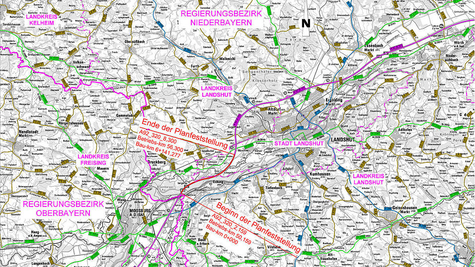 Die A 92 zwischen Moosburg-Nord und Landshut-West soll grundhaft saniert werden. Die Plaunterlagen liegen demnächst bei der Stadt und einigen Gemeinden aus. Die A 92 zwischen Moosburg-Nord und Landshut-West soll grundhaft saniert werden. Die Plaunterlagen liegen demnächst bei der Stadt und einigen Gemeinden aus.