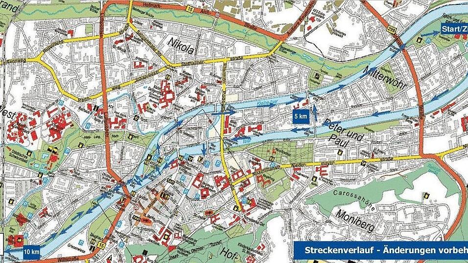 Rund um die M&uuml;hleninsel und durch viel Landshuter Gr&uuml;n f&uuml;hrt die Strecke. F&uuml;r manche Starter wird sie wohl sehr lang werden.