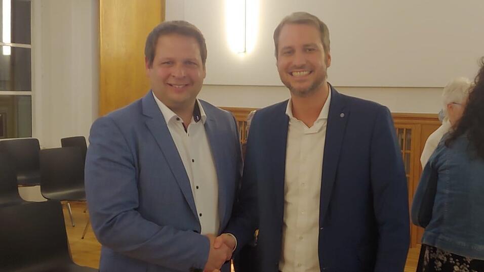 Thomas Lorenz (l.) und Matthias Kohlmayer - wer wird der zuk&uuml;nftige Steuermann der Stadt Landau?&nbsp;