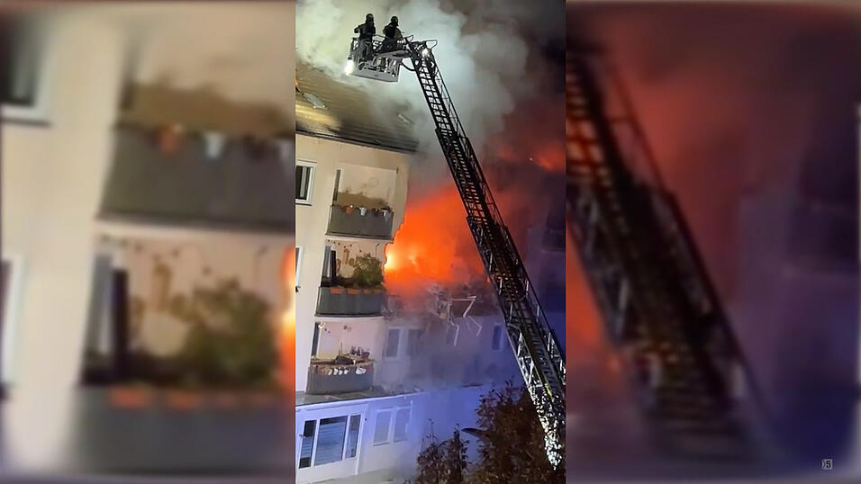 Nach der Explosion schlugen Flammen aus dem Wohnhaus.