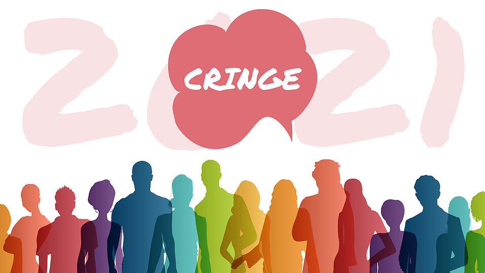 2021, cringe: Bezeichnung für etwas Peinliches, eine Situation oder Handlung einer Person, für die man sich fremdschämt 2021, cringe: Bezeichnung für etwas Peinliches, eine Situation oder Handlung einer Person, für die man sich fremdschämt