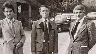 Ein Bild aus dem Jahr 1978: Erwin Huber (v.l.), der damalige MdL Ewald Lechner und Landrat Fritz Ettengruber.