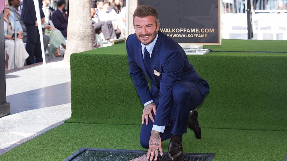 David Beckham freute sich &uuml;ber seinen Stern.