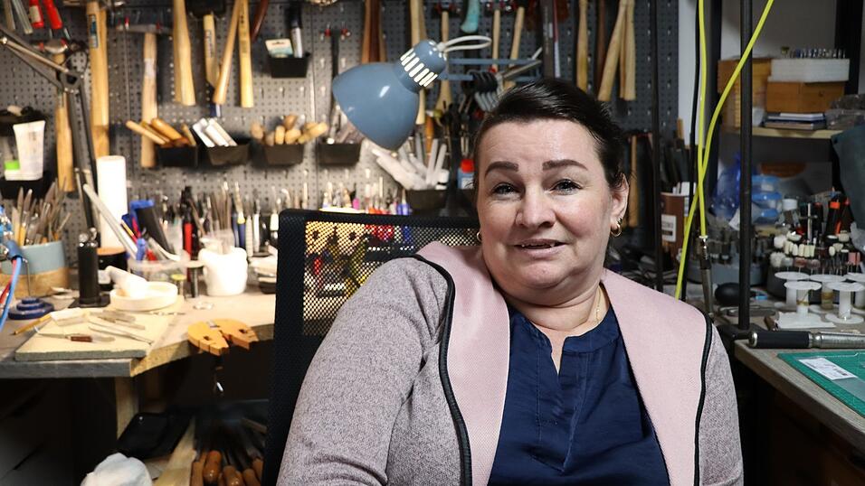 Melanie Lemberger in ihrer Werkstatt