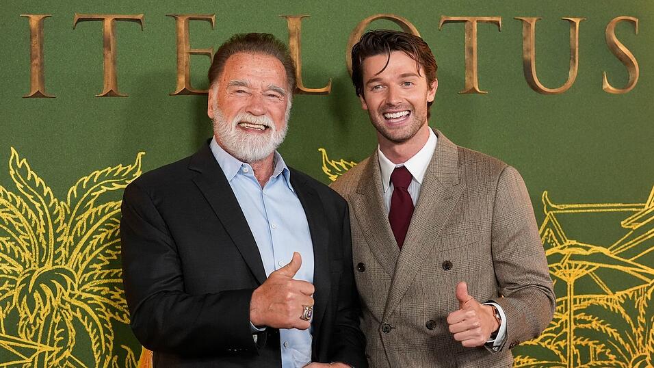 Arnold und Patrick Schwarzenegger bei der Premiere von «The White Lotus» in Los Angeles am 10. Februar. (Archivbild) Arnold und Patrick Schwarzenegger bei der Premiere von «The White Lotus» in Los Angeles am 10. Februar. (Archivbild)