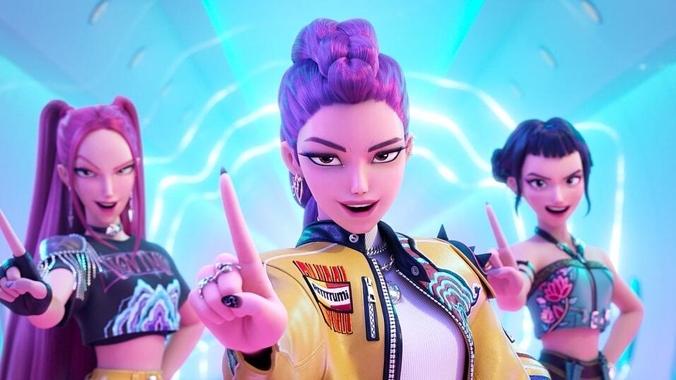 Von links nach rechts: Mira, Rumi und Zoey - die Heldinnen aus dem Animationsfilm «KPop Demon Hunters». (Netflix-Bild)