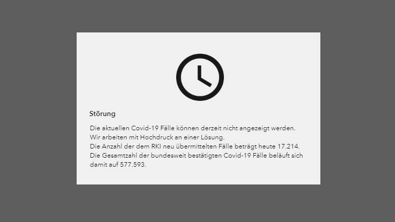 Am Mittwochvormittag ist es auf der Homepage des Robert-Koch-Instituts zu einer Störung gekommen.