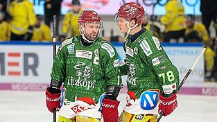 DSC-Kapit&auml;n Curtis Leinweber (l.) und Harrison Roy sprachen sich auch in Bad T&ouml;lz oftmals ab, was sich auszahlte.