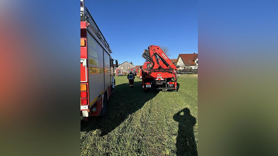 Die Feuerwehren aus Mauern und Moosburg retteten in Mauern ein Pferd aus einem Pool Die Feuerwehren aus Mauern und Moosburg retteten in Mauern ein Pferd aus einem Pool