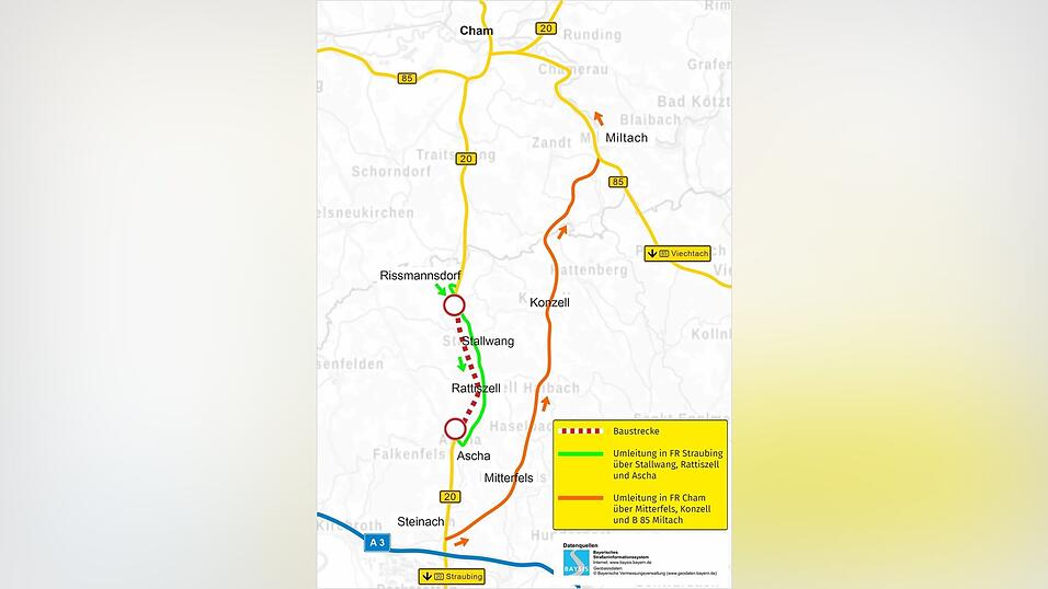 So wird der Verkehr in den nächsten Wochen geleitet. So wird der Verkehr in den nächsten Wochen geleitet.
