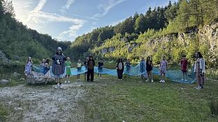 Die Sch&uuml;ler des Dominicus-von-Linprun-Gymnasiums zeigten die Entstehung des Pfahls in einem wundersch&ouml;n inszenierten Theaterst&uuml;ck.