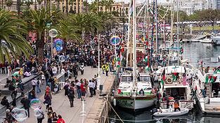 39 Boote der GSF-Flotte liefen in Barcelona aus. (Archivbild)