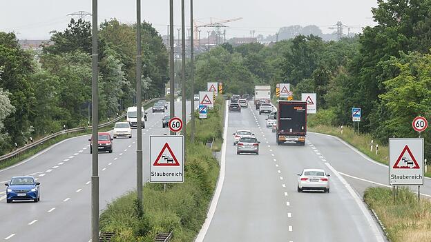 &Uuml;ber den Frankenschnellweg rollen nach Angaben der Stadt t&auml;glich rund 60.000 Fahrzeuge.