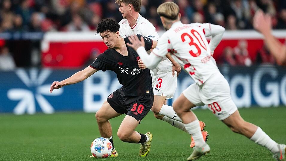 Ibrahim Maza traf zu seinem ersten Doppelpack für die Werkself. Ibrahim Maza traf zu seinem ersten Doppelpack für die Werkself.