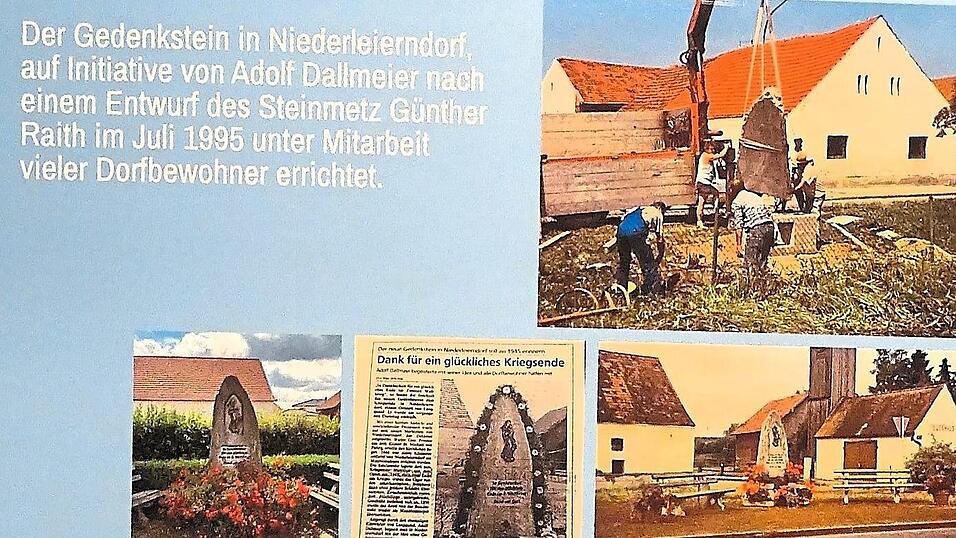 Auch die Geschichte des Gedenksteins in Niederleierndorf war in der Ausstellung zu sehen.