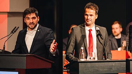 Oliver Hein (l.), der das Amt erst vor einem Jahr &uuml;bernommen hatte, ist nicht l&auml;nger Vorstandsvorsitzer des SSV Jahn. Philipp Hausner (r.) verl&auml;ngert derweil seinen Vertrag als Gesch&auml;ftsf&uuml;hrer.