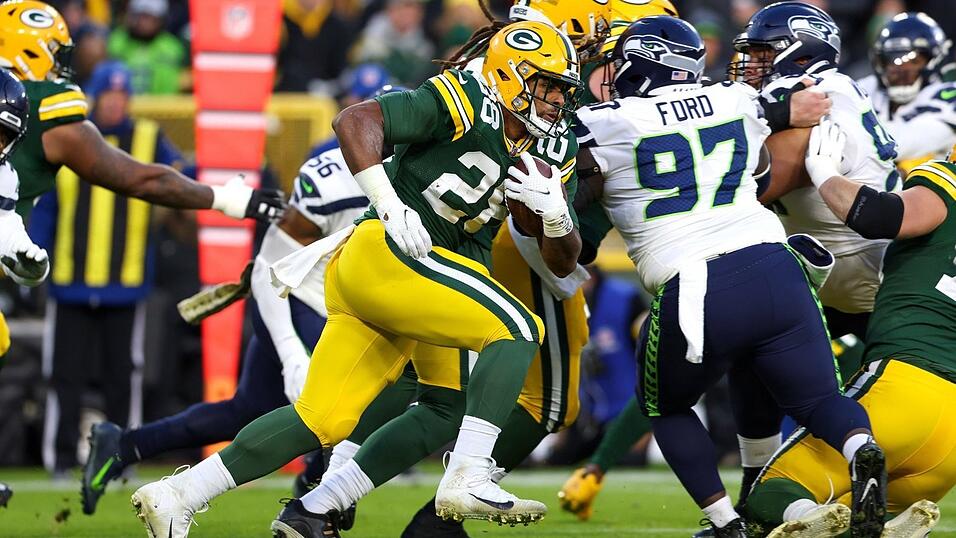 Nur schwer zu stoppen: Packers-Runningback A.J. Dillon.