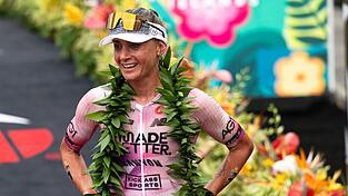 Erschöpft, aber glücklich: Laura Philipp holte sich Platz drei auf Hawaii.