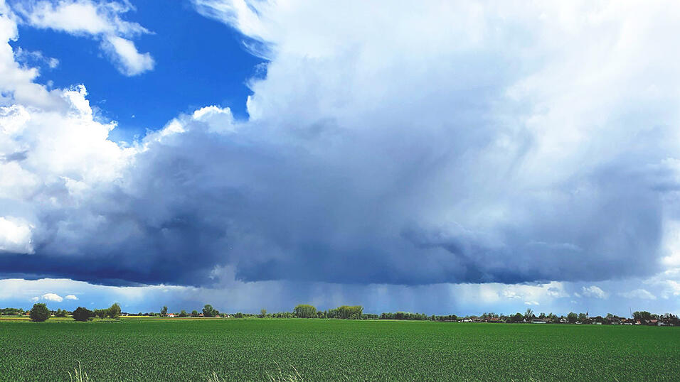 'Schlechtwetter im Mai' hat Christine Primbs aus Waltendorf ihr Bild genannt, das mit den dichten blau-weißen Wolken über wehenden Gräsern fast schon wie ein Aquarell wirkt.