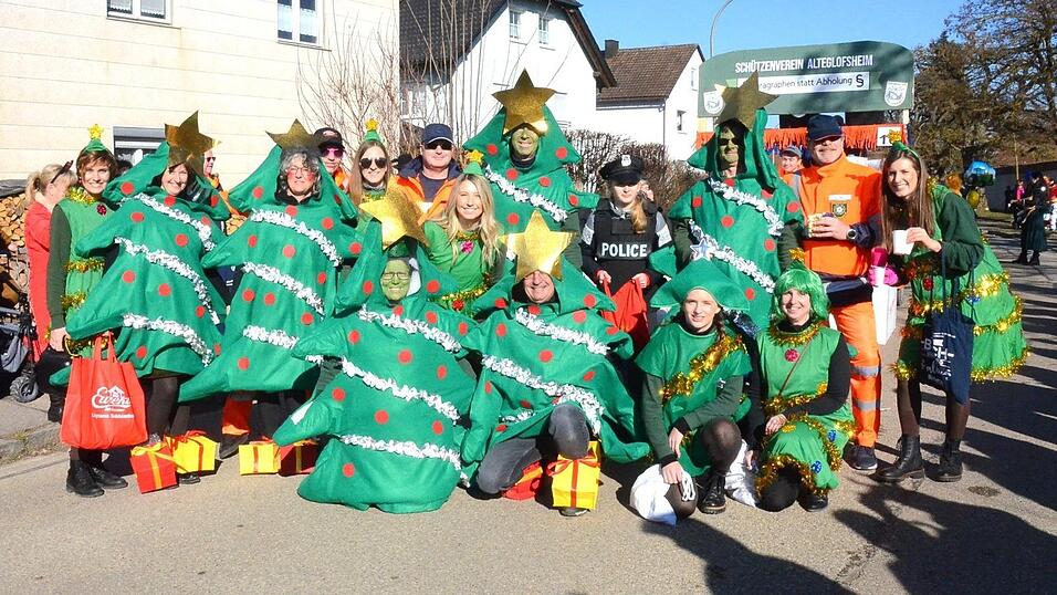 Die ausgefallene Christbaumsammelaktion in Alteglofsheim nahm der Schützenverein Edelweiß aufs Korn.