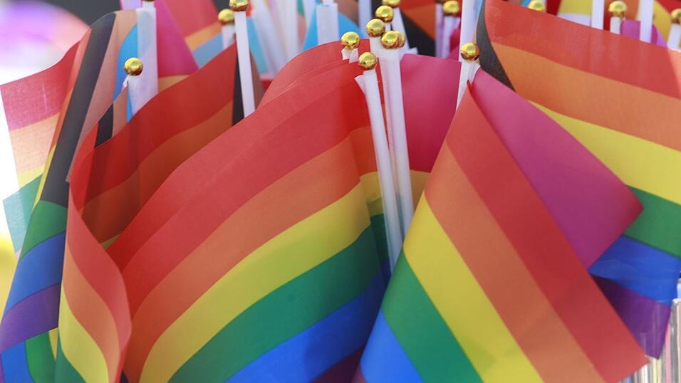 Regenbogenfahnen - Symbol der Community - auf einem Christopher Street Day. (Archivbild) Regenbogenfahnen - Symbol der Community - auf einem Christopher Street Day. (Archivbild)