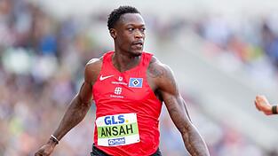 Wird trotz eines Nada-Verfahrens bei den deutschen Meisterschaften antreten: 100-Meter-Rekordler Owen Ansah. (Archivbild) Wird trotz eines Nada-Verfahrens bei den deutschen Meisterschaften antreten: 100-Meter-Rekordler Owen Ansah. (Archivbild)