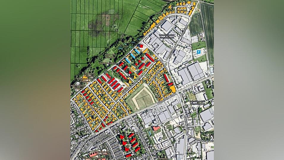 In diesem Gebiet zwischen Schanzlweg und Schlesischer Stra&szlig;e wird das Nahw&auml;rmenetz der SER mit W&auml;rme aus dem Abwasserkanal ausgebaut.