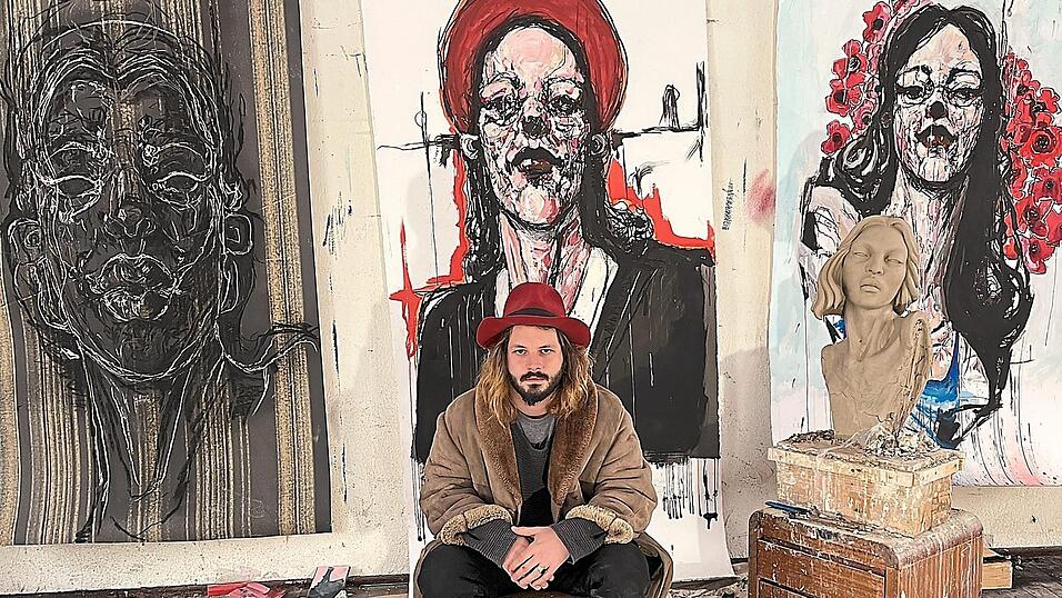 Simon Dorfner zeigt in der Ausstellung 'En face' seine ausdrucksstarken Portraits.