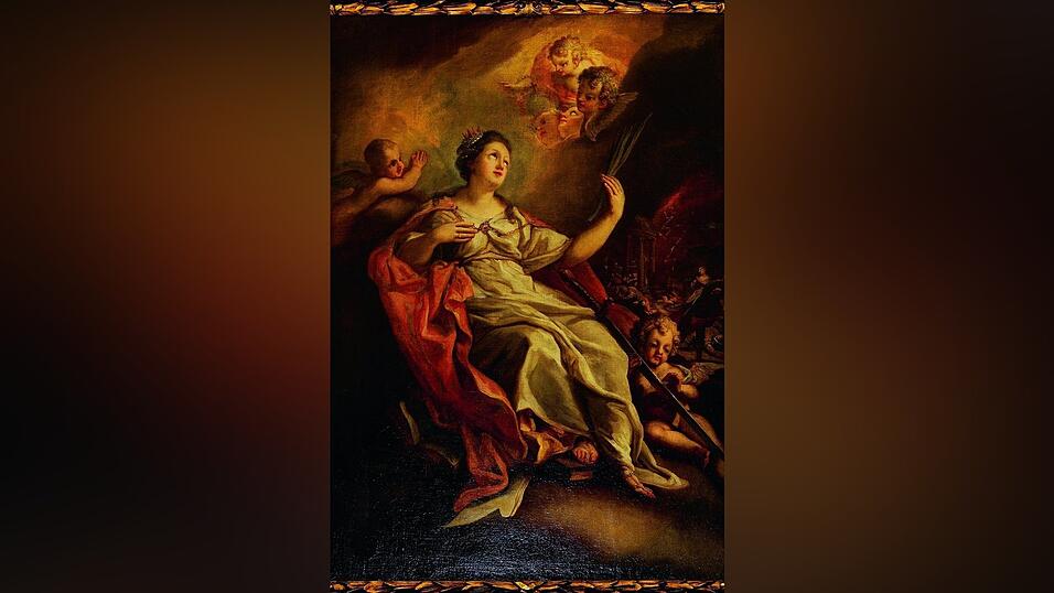 Heilige Katharina von Alexandrien, Altarbild von Cosmas Damian Asam, 1713 Heilige Katharina von Alexandrien, Altarbild von Cosmas Damian Asam, 1713