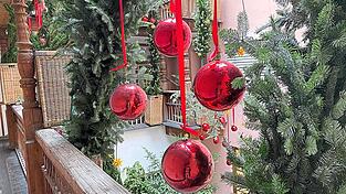 Der geschm&uuml;ckte Innenhof der Redaktion in der Altstadt 89 freut sich auf viele Besucher.