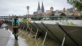 Die Spundwände in der Badstraße in Regensburg. Die Spundwände in der Badstraße in Regensburg.