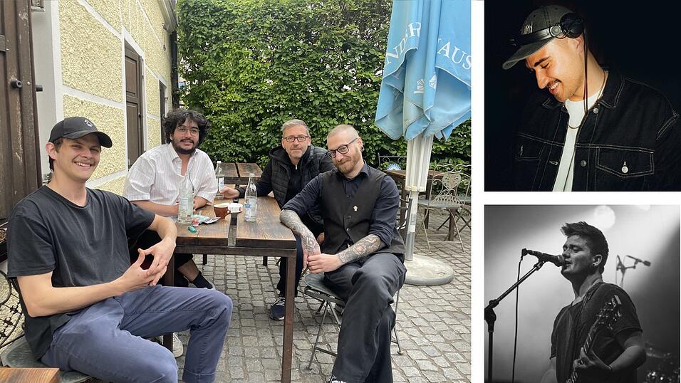 Ein Teil des &bdquo;Hahn&ldquo;-Teams erz&auml;hlt im Biergarten am Nahensteig von den Pl&auml;nen f&uuml;r das Festival im Juli in Altdorf (links). Neben den angek&uuml;ndigten Acts soll es &bdquo;die ein oder andere &Uuml;berraschung&ldquo; geben. DJ &bdquo;Giovanni Geltino&ldquo; (oben, rechts) legt mal &uuml;ber der Altstadt, mal mitten im Gr&uuml;nen auf. Laut Michael Hohentanner ist die Stimmung auf Festivals &bdquo;genau das, warum man als Band Mucke macht&ldquo;.