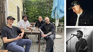 Ein Teil des &bdquo;Hahn&ldquo;-Teams erz&auml;hlt im Biergarten am Nahensteig von den Pl&auml;nen f&uuml;r das Festival im Juli in Altdorf (links). Neben den angek&uuml;ndigten Acts soll es &bdquo;die ein oder andere &Uuml;berraschung&ldquo; geben. DJ &bdquo;Giovanni Geltino&ldquo; (oben, rechts) legt mal &uuml;ber der Altstadt, mal mitten im Gr&uuml;nen auf. Laut Michael Hohentanner ist die Stimmung auf Festivals &bdquo;genau das, warum man als Band Mucke macht&ldquo;.