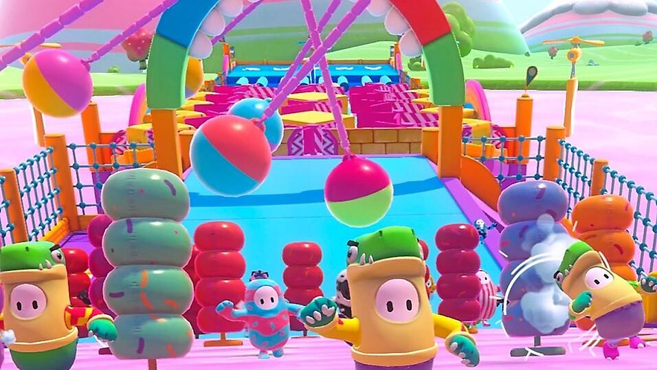 Quietschbunt sieht die Welt von 'Fall Guys' aus. Screenshot: Mediatonic/Devolver