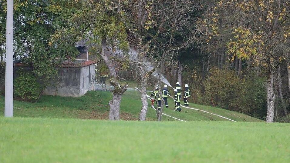 Die Feuerwehr konnte ein Übergreifen des Brandes auf den umliegenden Wald verhindern.