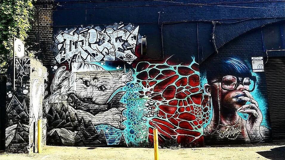 Ein Wandgraffito von Thisone.