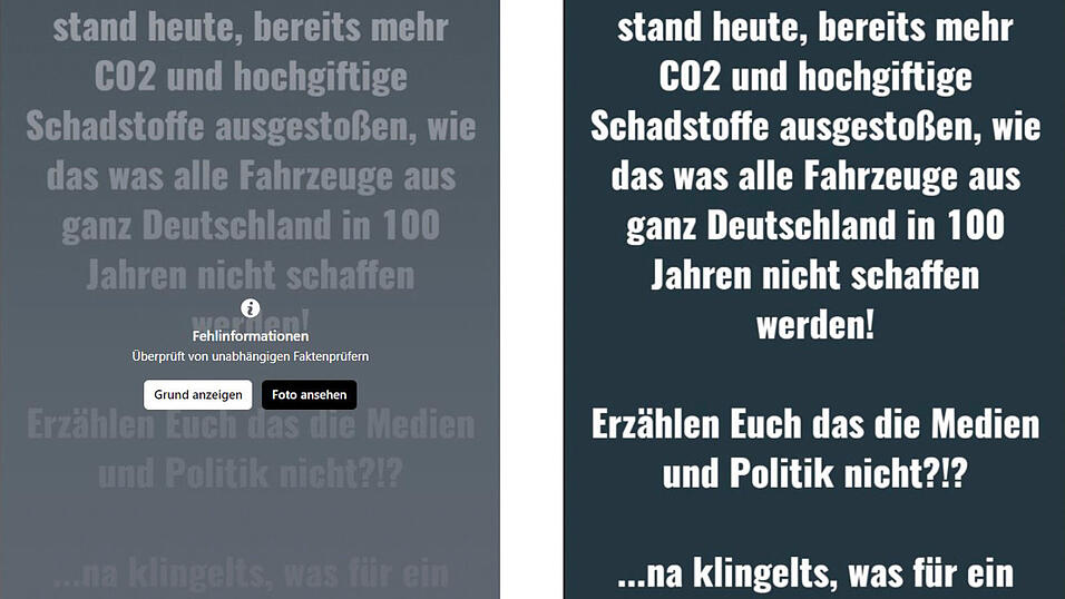 Fake News auf Facebook: Das Netzwerk versucht, der Flut an Falschmeldungen entgegenzuwirken und kennzeichnet überprüfte Beiträge als solche (links). Abrufbar ist der Post aber weiter. Die unzureichende Grammatik ist ein Indiz, dass es sich hier um eine Falschmeldung handelt. Fake News auf Facebook: Das Netzwerk versucht, der Flut an Falschmeldungen entgegenzuwirken und kennzeichnet überprüfte Beiträge als solche (links). Abrufbar ist der Post aber weiter. Die unzureichende Grammatik ist ein Indiz, dass es sich hier um eine Falschmeldung handelt.