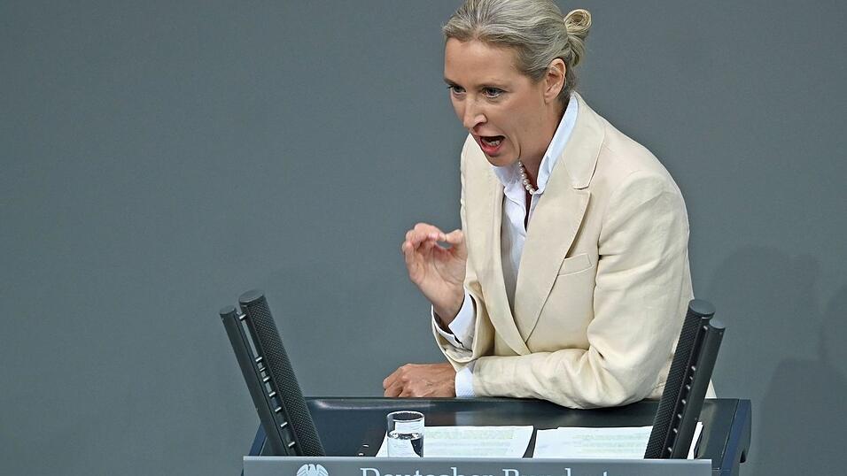 Die Oppositionsführerin Weidel attackiert den Kanzler hart in ihrer Rede