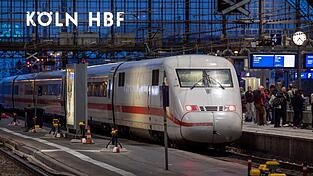 Ein ICE im Kölner Hauptbahnhof. Am 23. Februar wird der Fernverkehr hier für zwölf Stunden umgeleitet. (Archivbild)