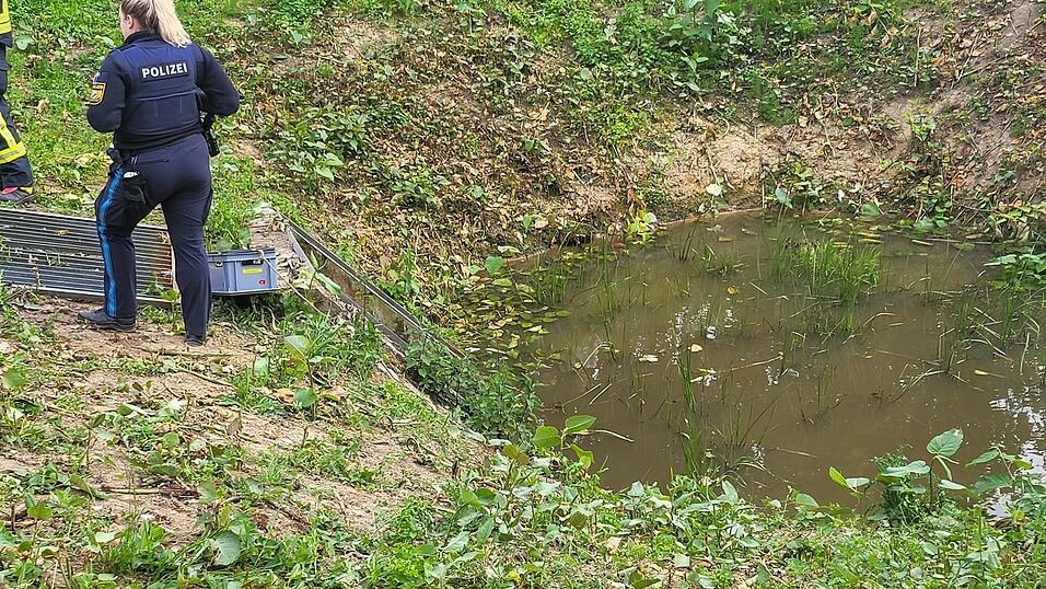 &bdquo;Tierische&ldquo; Rettungsaktion: In diesen Schacht hatten sich die sieben Entenk&uuml;ken verirrt.